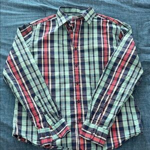 UNTUCKit Men's Blue and Red Plaid Shirt